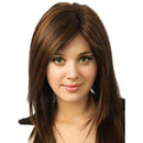 20" Fashion Women Natural Long Straight Partial Bangs Wig Synthetic Full Hair Wig for Party Cosplay Daily Wear Brown