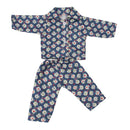 Lovely Pajamas Suit Navy Blue Nightgown Clothes For 18inch American Doll For Journey Doll Sleeping Accessories
