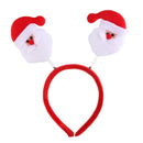 Kids Adults Christmas Santa Claus Headband Head Hair Hoop Bow Hat Fancy Party Props Fun Costume Hair Decor Accessory Red+White