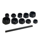 11Pcs Damaged Nut Bolt Extractor Set 9-19mm Hex Nut Remover Tool Black