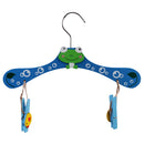 Kids Children Coat Clothes Skirt Shirt Hanging Wooden Cartoon Creative Hanger With 2 Clip Blue