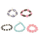 5pcs Multicolor Flower Beaded Bracelets Accessory for 18inch American Girl Doll Toys