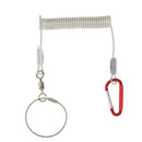 1.4M Stretch Steel Wire Spring Coil Lanyard Rope with Swivel Ring Carabiner