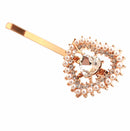 Women Love Drill Pearl Crystal Hair Clip Pin Barrette Hair Decor Hair Accessories Gold White