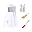 Set of 4 Beekeeping Jacket + Gloves 3-Row Horse Bristle Brush Beehive Tool