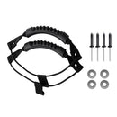 1 Pair of Black Kayak Canoe Inflatable Boat Side Mount Carry Handle Strap Webbing Hand Fitting Accessories with Elastic Cord & Tri Bulb Rivets