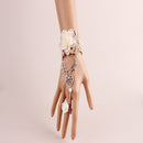 Gothic Punksteam Retro Vintage Lace Bracelet Ring Set Wedding Party Bridal Jewelry Elegant Lady Fancy Jewelry