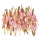 Lovely Cute Ribbon Bowknot Design Metallic Twist Ties Wedding Birthday Party Supplies PACK OF 50PCS Pink
