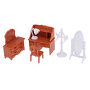 8PCS 1/12 Dollhouse Miniature Bedroom Furniture Plastic Pretend Play Toys