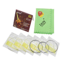 Portable 6 Guitar Pieces Strings 1 Piece Polishing Cloth Set for Classical Guitar Parts with 2 Pieces Picks