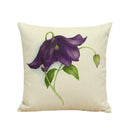 Vintage Linen Throw Pillow Case Waist Bolster Cushion Cover Purple Flower