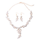 Elegant Leaf Rhinestone Jewelry Necklace/Earrings Wedding Bridal Accessories