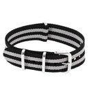 Durable Nylon Watch Band Strap 18mm Black Gray