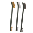 3Pcs Handy Wire Brush Set Brass & Nylon & Stainless Steel Bristle Cleaning Brush Tool