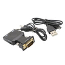 HDMI Female to VGA Male Converter Adapter with 3.5mm Audio Cord and USB Power Cable Support 1080P Output HDTV