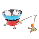 Outdoor Portable Folding 4000BTU Butane Gas Stove Burner with Lotus-shaped Unfold Windshield & Carry Pouch Hiking Picnic