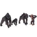 4pcs Lifelike Gorilla Family Model, Wild Animal Figurines, Kids Toy Desktop Ornaments