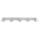 Silver Wall Hook Rail Hanger Clothes Towel Coat Key Hat Robe Hook Rack, Sent with Screws