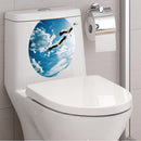 DIY Toilet Seat Sticker Swan in the Sky Vinyl Art Bathroom Decorative Decal