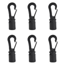 6 Pieces Black Shock Cord Snap End Hooks for Marine Boat Kayak Canoe 5mm Deck Line Elastic Rope