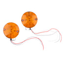 2 Piece Chrome Amber Front Flat Turn Signal Light For Harley Touring Electra Glides