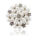 Women Girls Ladies Fashionable Crystal Faux Pearl Brooch Pin Wedding Bridal Supplies