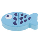 Wooden Play Model Fish Pretend Food Role Play Game Children Cooking Game Toy Developmental blue