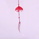Romantic Glass Bell Hanging Windchime Home Garden Floral Print Decorative Wind Chime