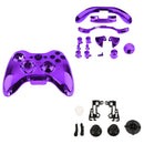 Chrome Replacement Housing Shell Case Kit With Buttons For Xbox 360 Purple