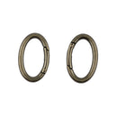 4pcs Antique Silver Oval Carabiner Spring Snap Clip Hook Keychain Hiking
