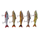 5pcs Fishing Lure 4 Segements Lifelike Swimbait Multi-jointed Wobblers Crankbaits Hard Baits Artificial Lures with Treble Hook