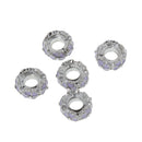Crystal Rhinestone Charm Beads for Bracelet Necklace Jewelry Making Pack of 5