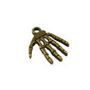 50Pcs Jewelry DIY Bronze Halloween Hand Skeleton Shaped Charms Pendants