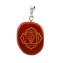 Engraved Red Jasper Chakra Reiki Energy Healing Crystal Jewellery Pendant