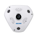 EU Plug Escam Shark QP180 CCTV IP Camera 1.3MP Fisheye IR Night Vision White
