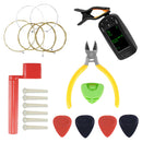 Acoustic Guitar Tool Kit Guitar Strings Winder Cutter Tuner Bridge Pins Pick Holder for Starter