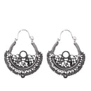 Vintage Ethnic Women Tibetan Silver Drop Dangle Hoop Earrings Tribal Jewelry