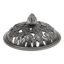Home Furniture Decoration Accessory Antique Hollow Alloy Flower Design Charms Incense Burner Cover Censer Lid Black 4