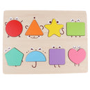 Wooden Geometric Block Board - Color & Shape Puzzle Baby Toddler Sorting & Stacking Game Early Developmental Toy