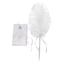 White Feather Quill Wedding Party Signature Pen Guestbook Signing Pen with Flower Ribbon Holder Set Anniversary Shower