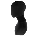 Velvet Head Mannequin Bust (Black), Jewelry Display Model for Wigs/Scarf/ Cap/Headphone