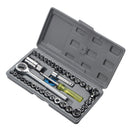 40 Piece Drive Socket Set 1/4 and 3/8 Inch Tool Standard Ratchet Wrench Sleeve, Star Sleeve, Adapter, Wrench, Card, Post, Handle