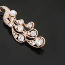 Party Jewelry Crystal Rhinestone Peacock Brooch Pin Elegant Dress Pin Rose Gold