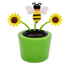 Solar Powered Flower Insect Shaking Doll Flip Flap Toy Home Decor Car Ornament Flowerpot Sunflower and Honeybee