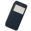Luxury Flip Cover PU Leather Phone Case w View Window for iPhone 7 Blue
