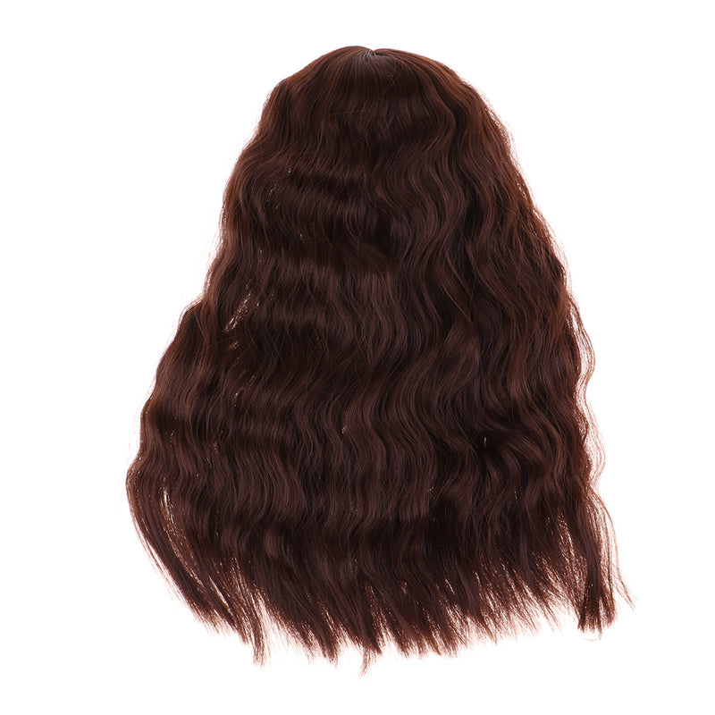 1/4 BJD Doll DIY Wig Lovely Long Curly Hair, DIY Wig Hair High-temperature Wire Handmade Hairpiece Doll Wig (Coffee)