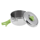 Portable Camping Pot Stainless Steel Folding Backpacking Cooking Cookware