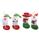 4Pcs/pack Christmas Tree Ornaments Accessories Santa Claus Socks Decoration Gifts