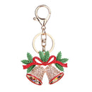Merry Christmas Bell Keychain Phone Car Purse Crystal Keyring Xmas Gift