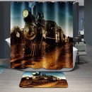 Home Hotel Bathroom Shower Room Door Window Decor Train Print Pattern Charms Bath Shower Curtain With 12 Hooks